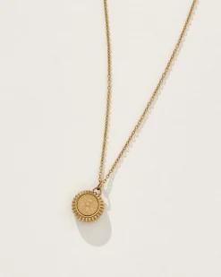 Aquarius Zodiac Charm Necklace in Gold
