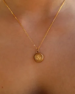 Aquarius Zodiac Charm Necklace in Gold