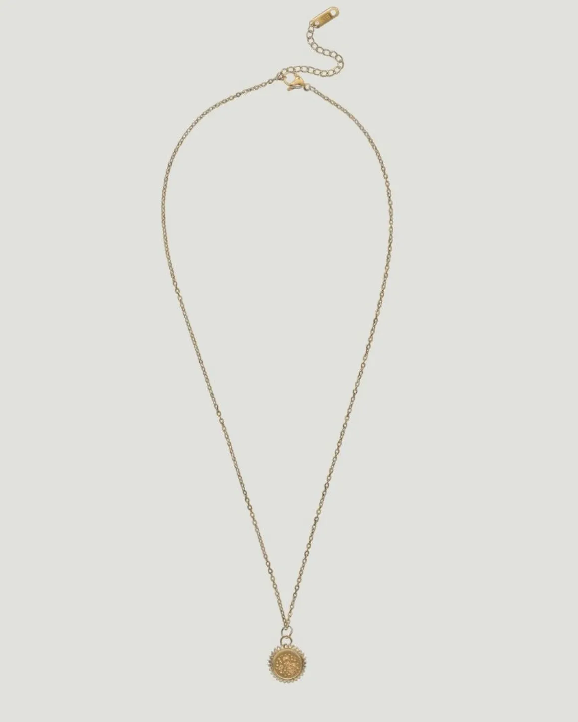Aquarius Zodiac Charm Necklace in Gold