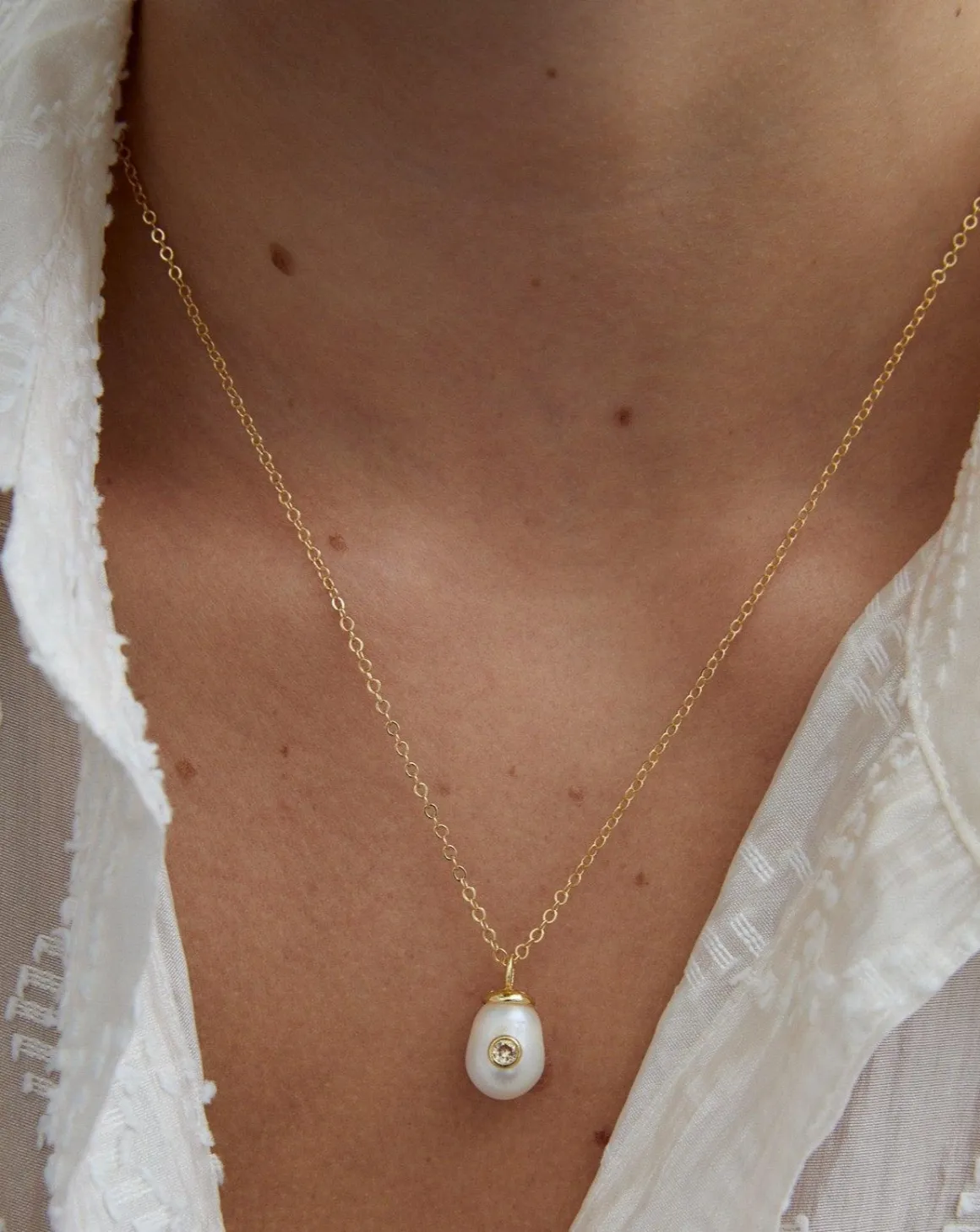 Birthstone Pearl Pendant October