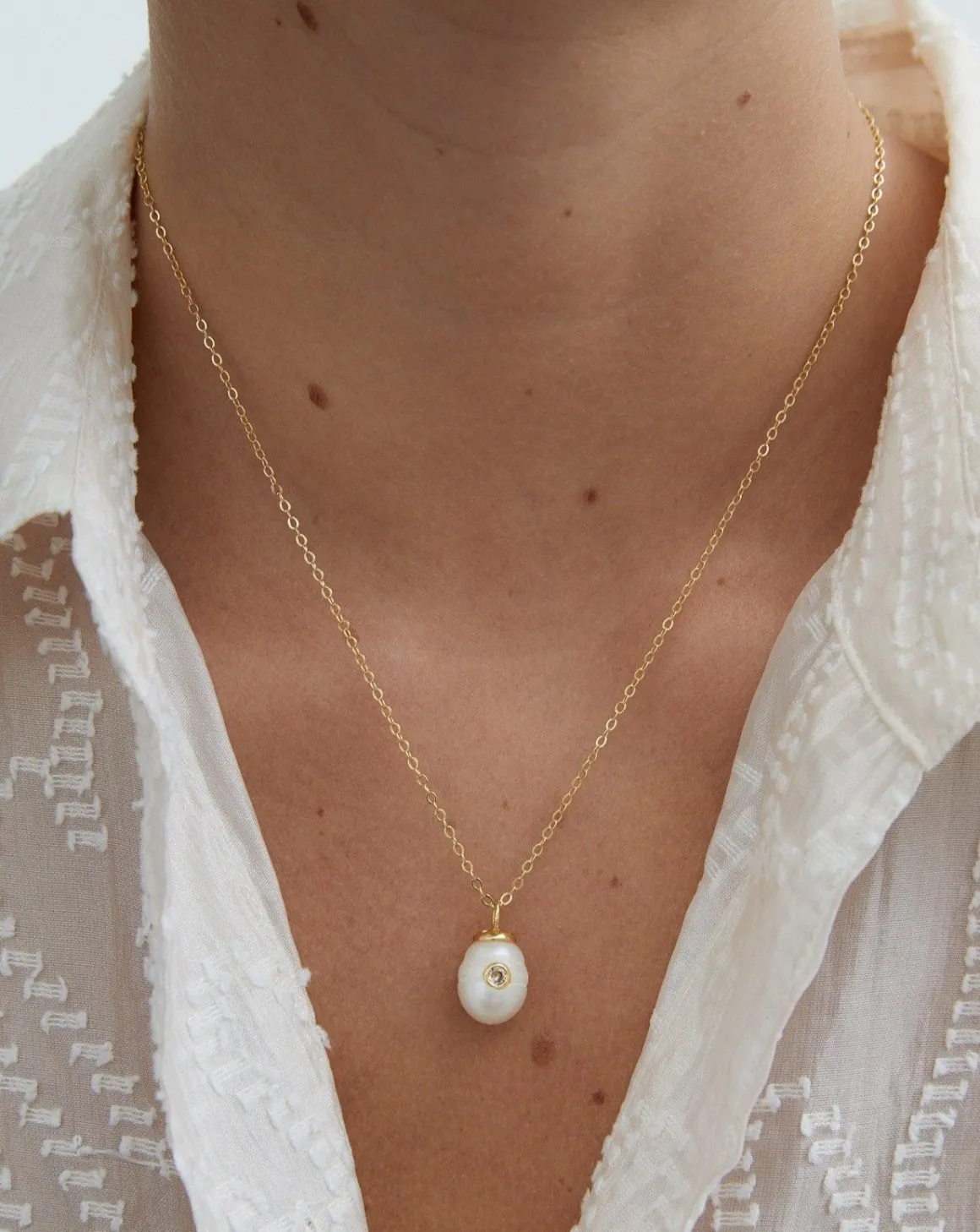 Birthstone Pearl Pendant November