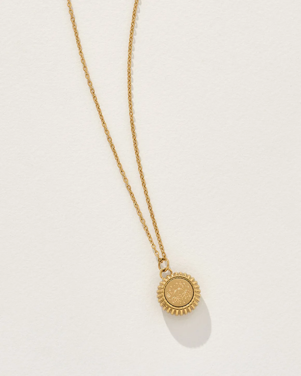 Cancer Zodiac Charm Necklace in Gold