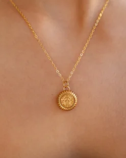 Cancer Zodiac Charm Necklace in Gold