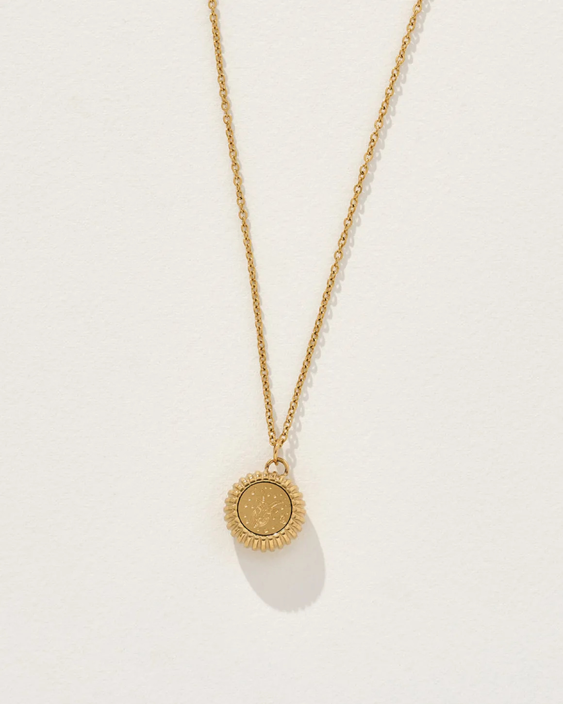 Capricorn Zodiac Charm Necklace in Gold
