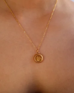 Capricorn Zodiac Charm Necklace in Gold