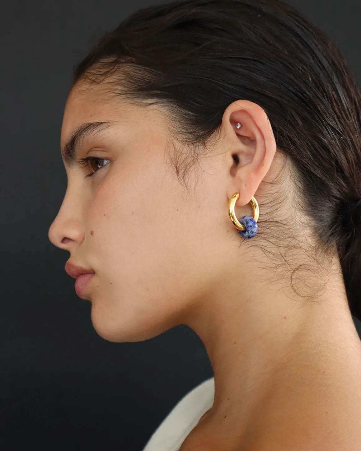 Carys Hoops in Gold u0026 Blue