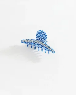 Chequered Clip Blue