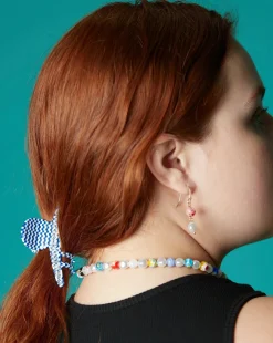 Chequered Clip Blue