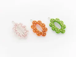 Delilah Clips Orange, Green and Pink
