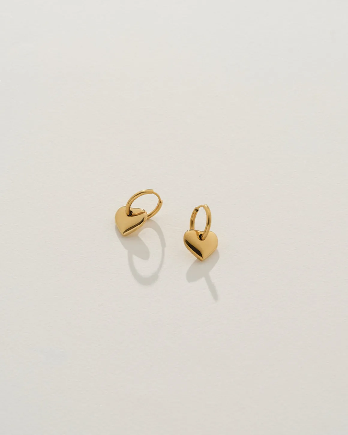 Galina Heart Hoops in Gold