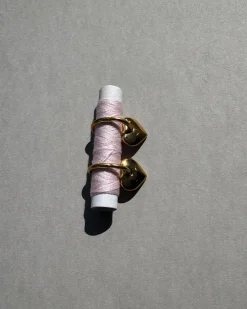 Galina Heart Hoops in Gold