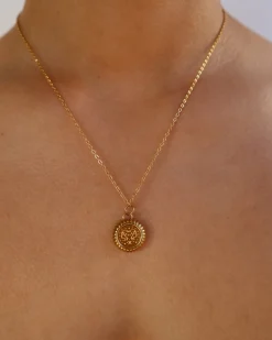 Gemini Zodiac Charm Necklace in Gold