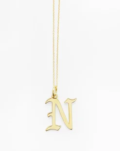 Gold Letter N Necklace