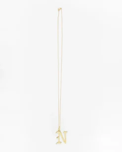 Gold Letter N Necklace