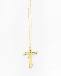 Gold Letter T Necklace