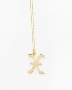 Gold Letter X Necklace