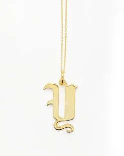Gold Letter Y Necklace
