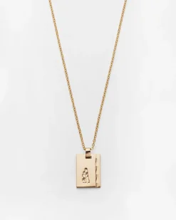 Gold Star Sign Necklace Aquarius