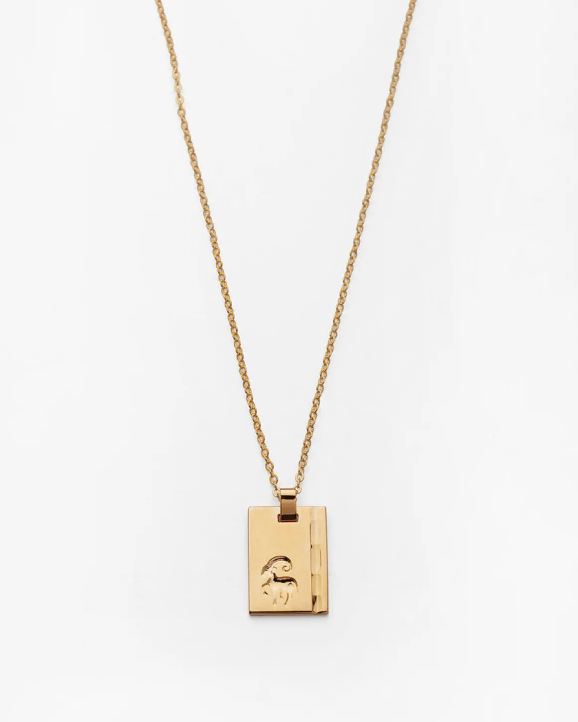 Gold Star Sign Necklace Aries