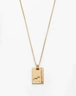 Gold Star Sign Necklace Leo