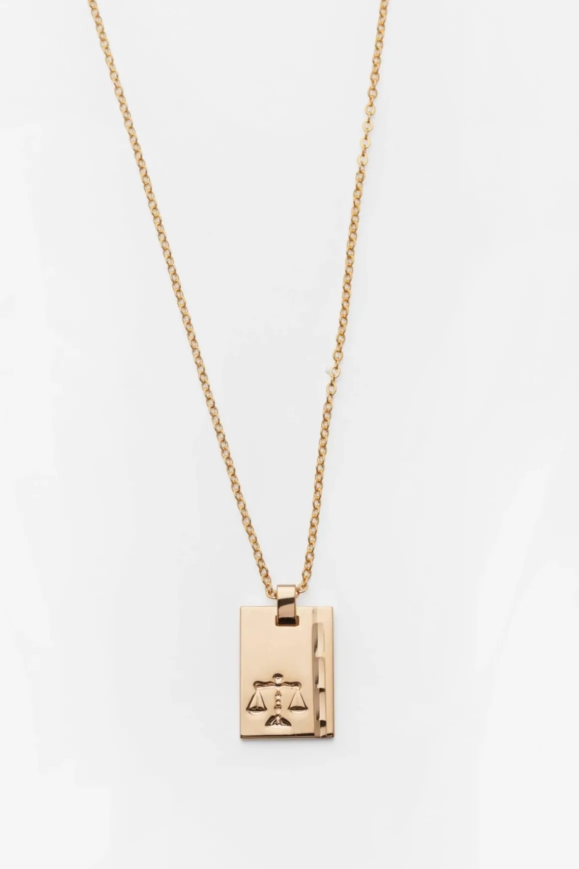 Gold Star Sign Necklace Libra