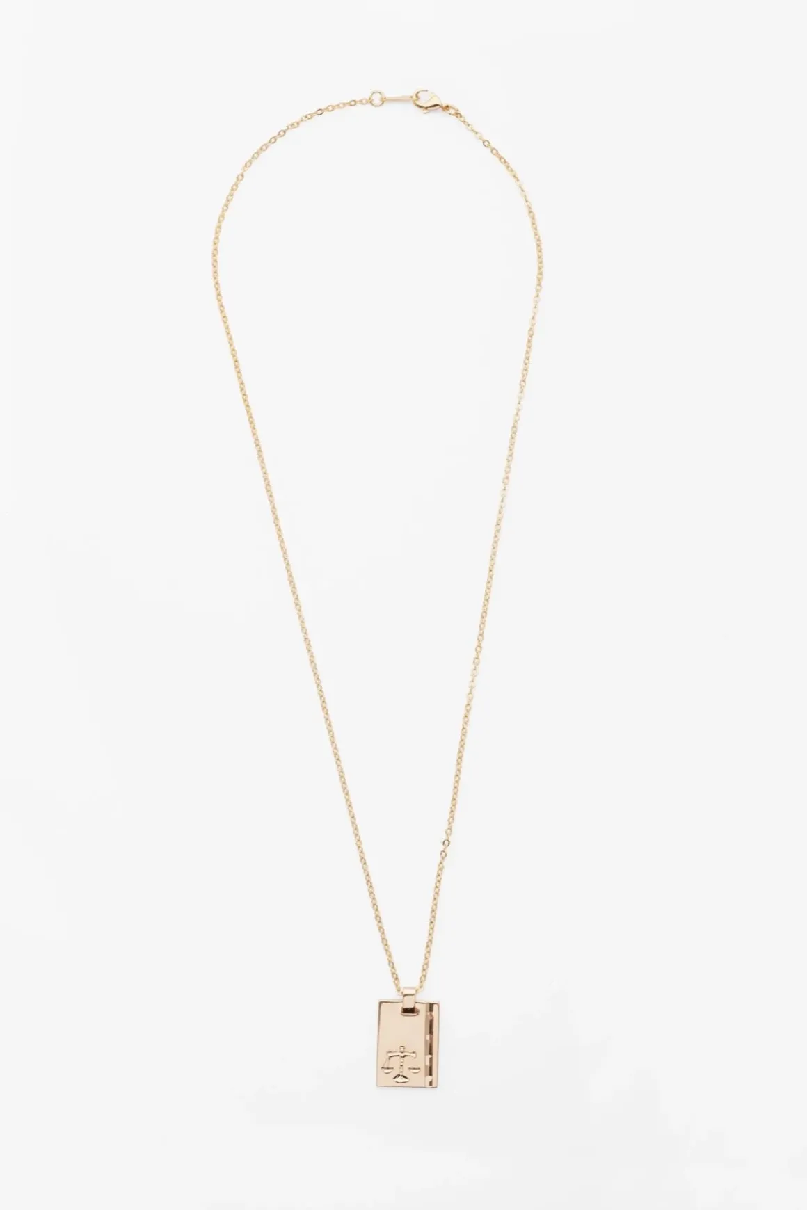 Gold Star Sign Necklace Libra