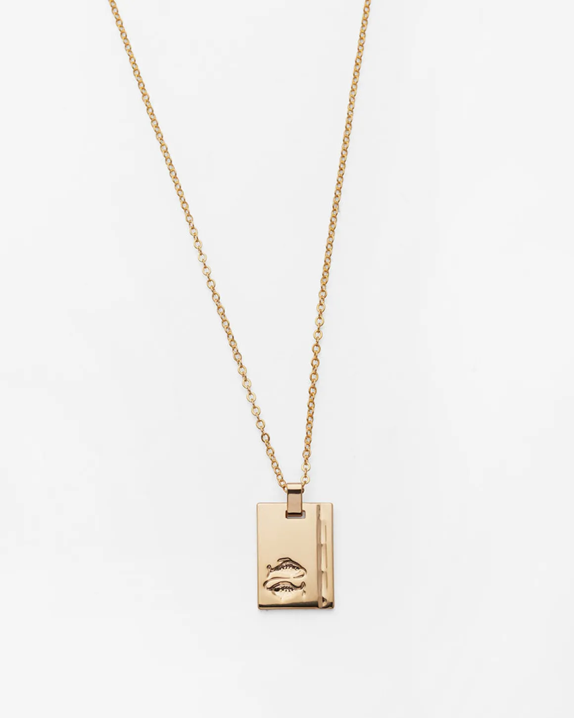 Gold Star Sign Necklace Pisces