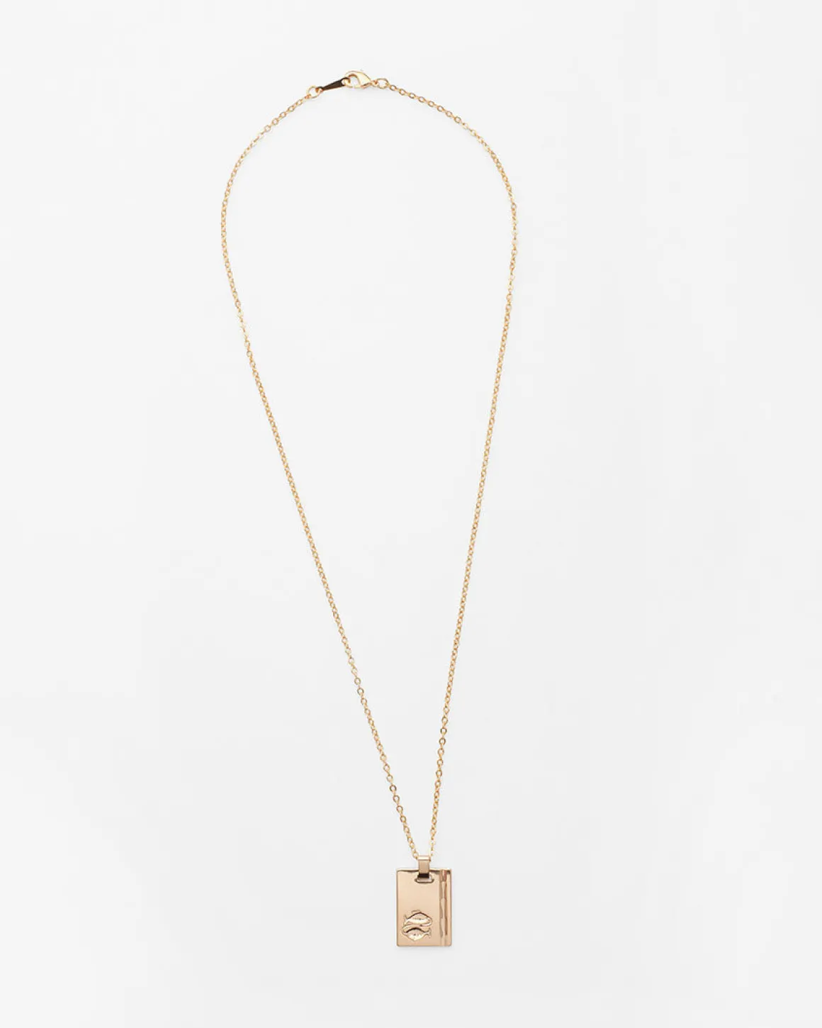 Gold Star Sign Necklace Pisces