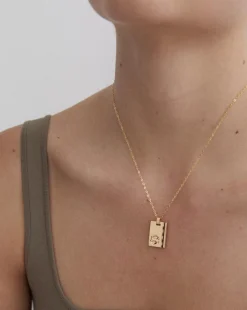 Gold Star Sign Necklace Pisces