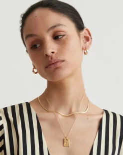 Gold Star Sign Necklace Pisces
