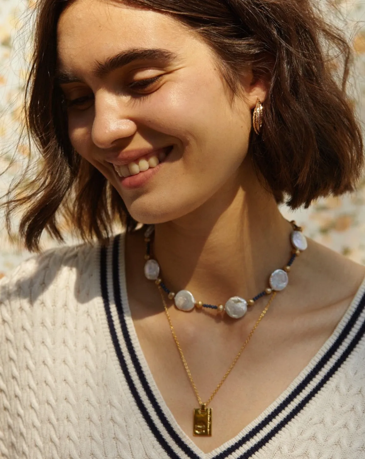 Gold Star Sign Necklace Pisces