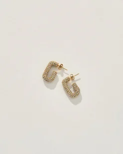 Logan Earrings in Gold/Crystal