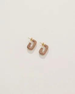 Logan Earrings in Pink/Gold