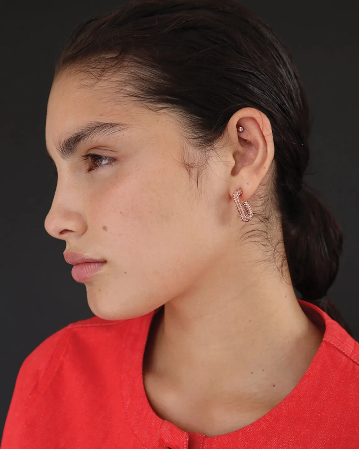 Logan Earrings in Pink/Gold