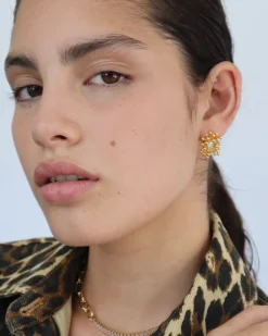 Oriana Earrings in Gold u0026 Crystal