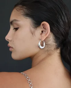 Paloma Hoops in Silver