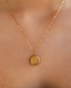 Pisces Zodiac Charm Necklace in Gold