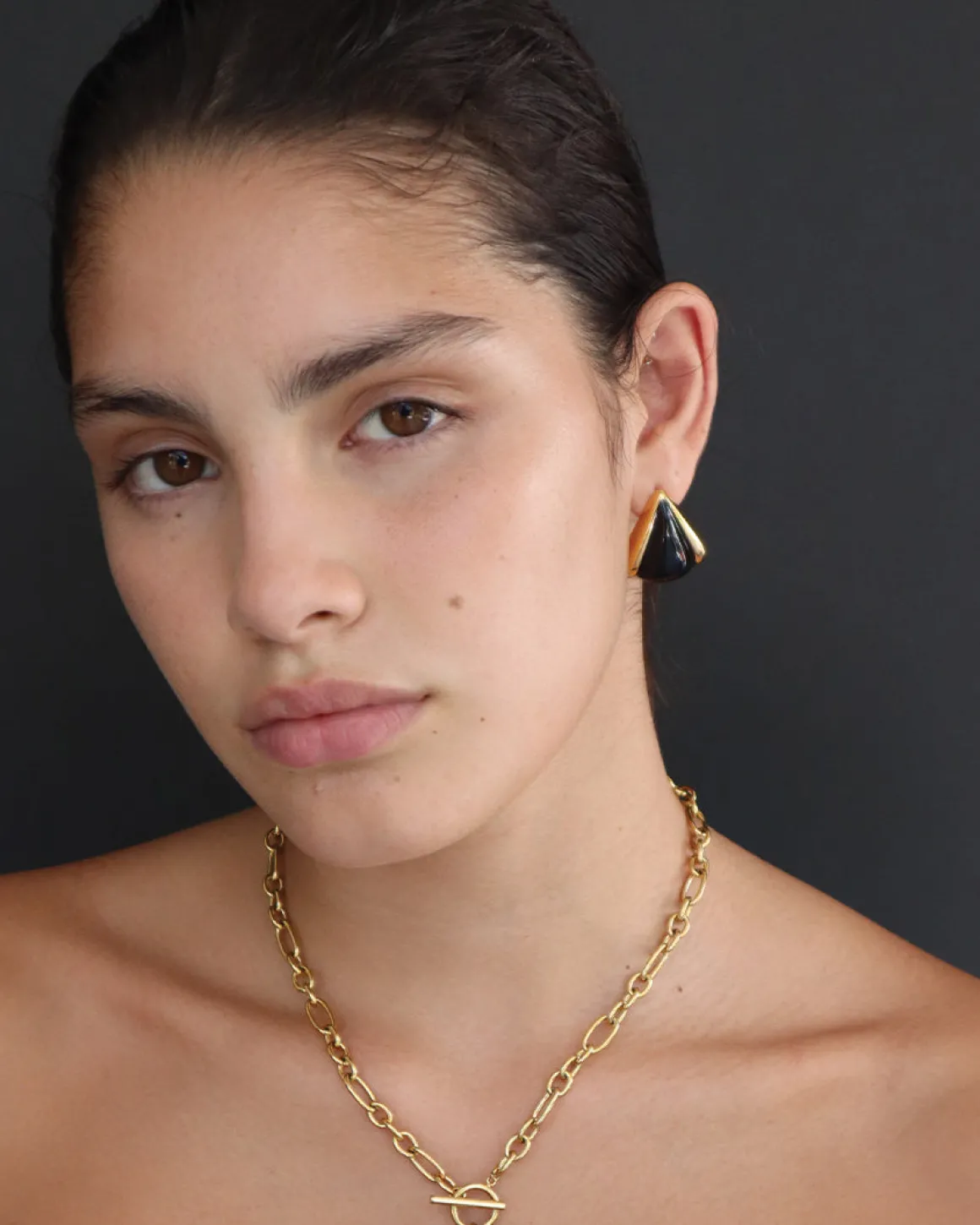 Saffron Earrings in Gold u0026 Black
