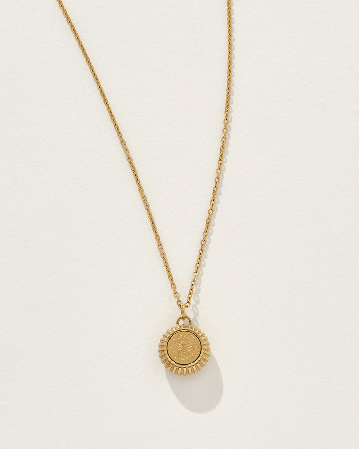 Scorpio Zodiac Charm Necklace in Gold