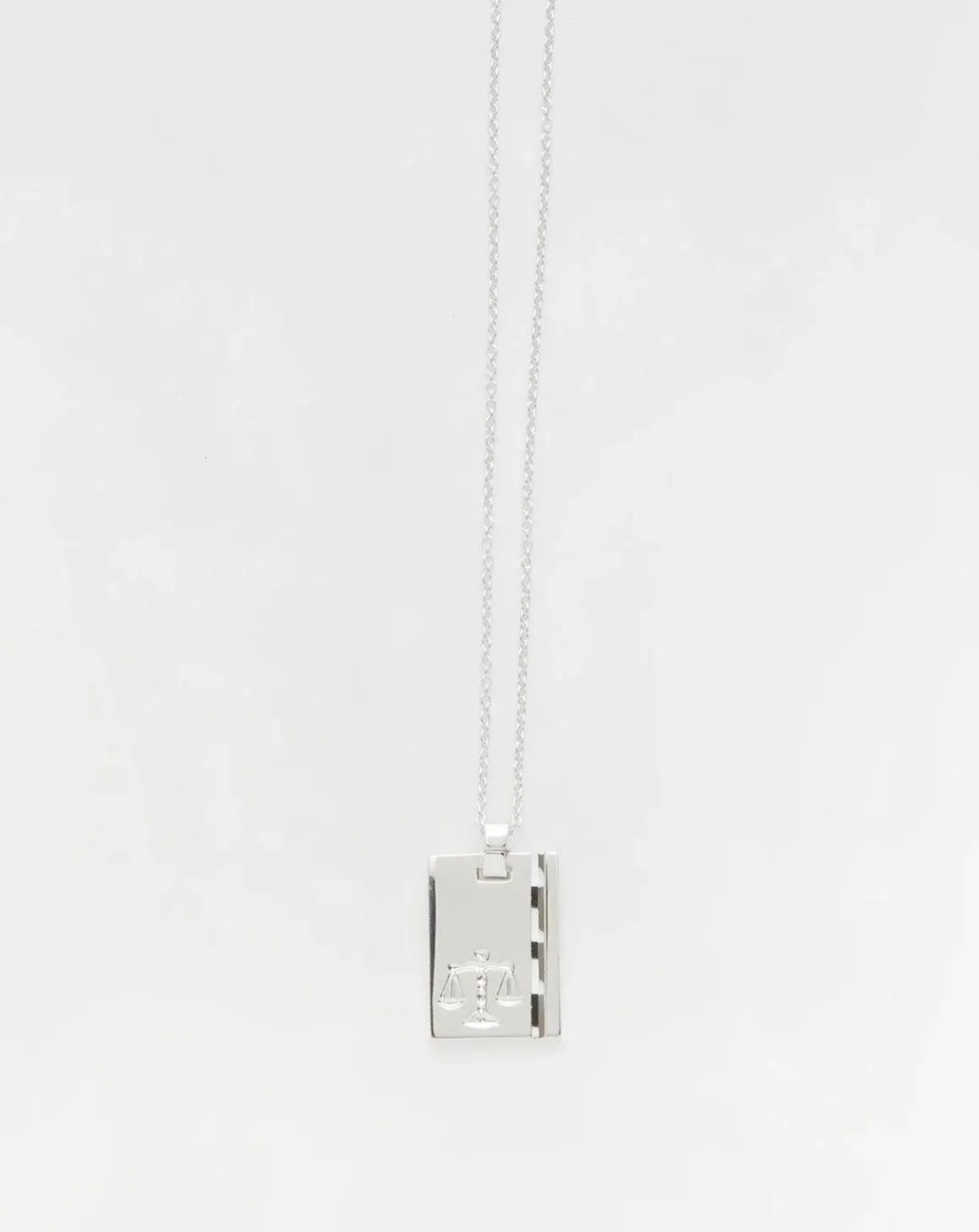Silver Star Sign Necklace Libra