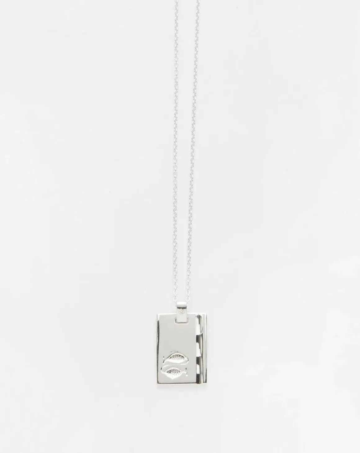 Silver Star Sign Necklace Pisces