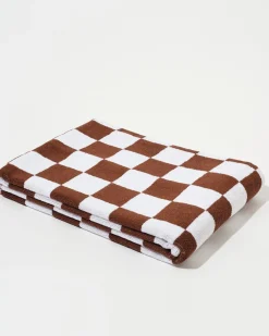 Towel Set Big Check in Brown