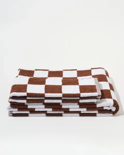 Towel Set Big Check in Brown