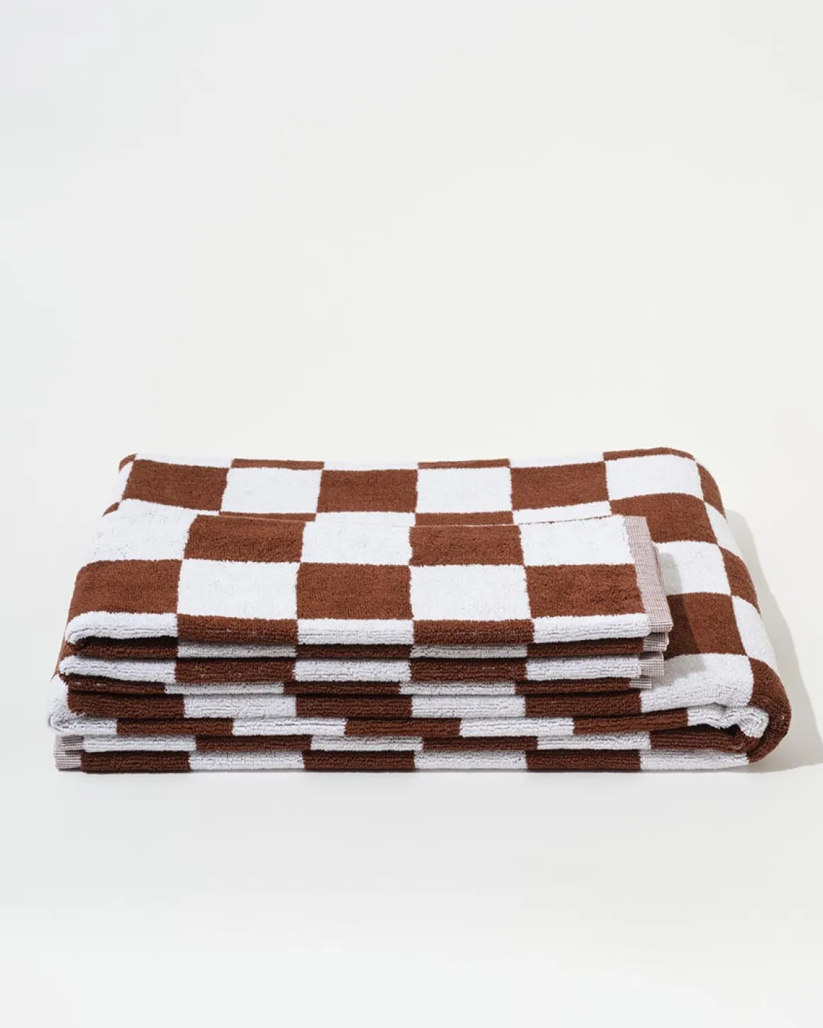 Towel Set Big Check in Brown