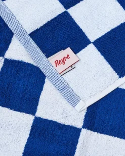 Towel Set Big Check in Cobalt