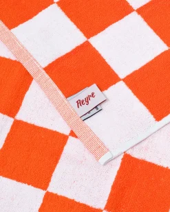 Towel Set Big Check in Orange
