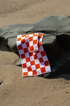 Towel Set Big Check in Orange