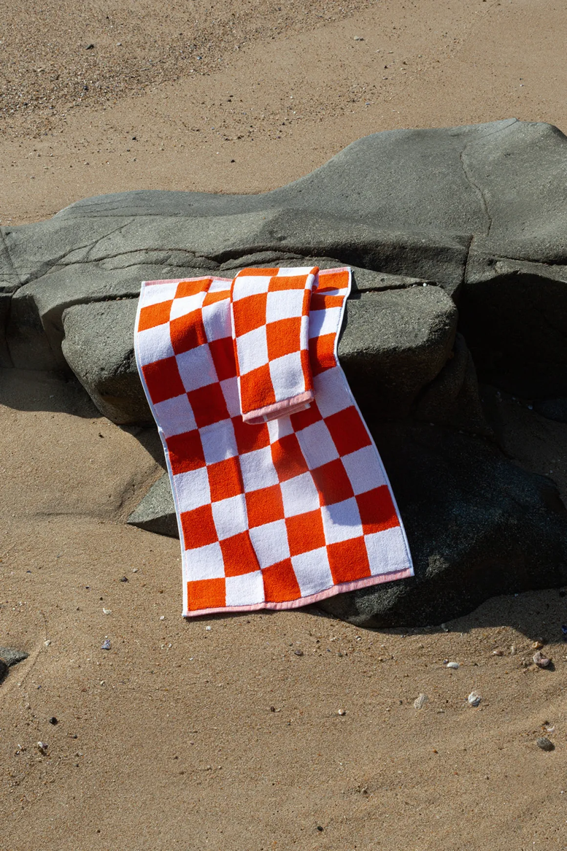 Towel Set Big Check in Orange