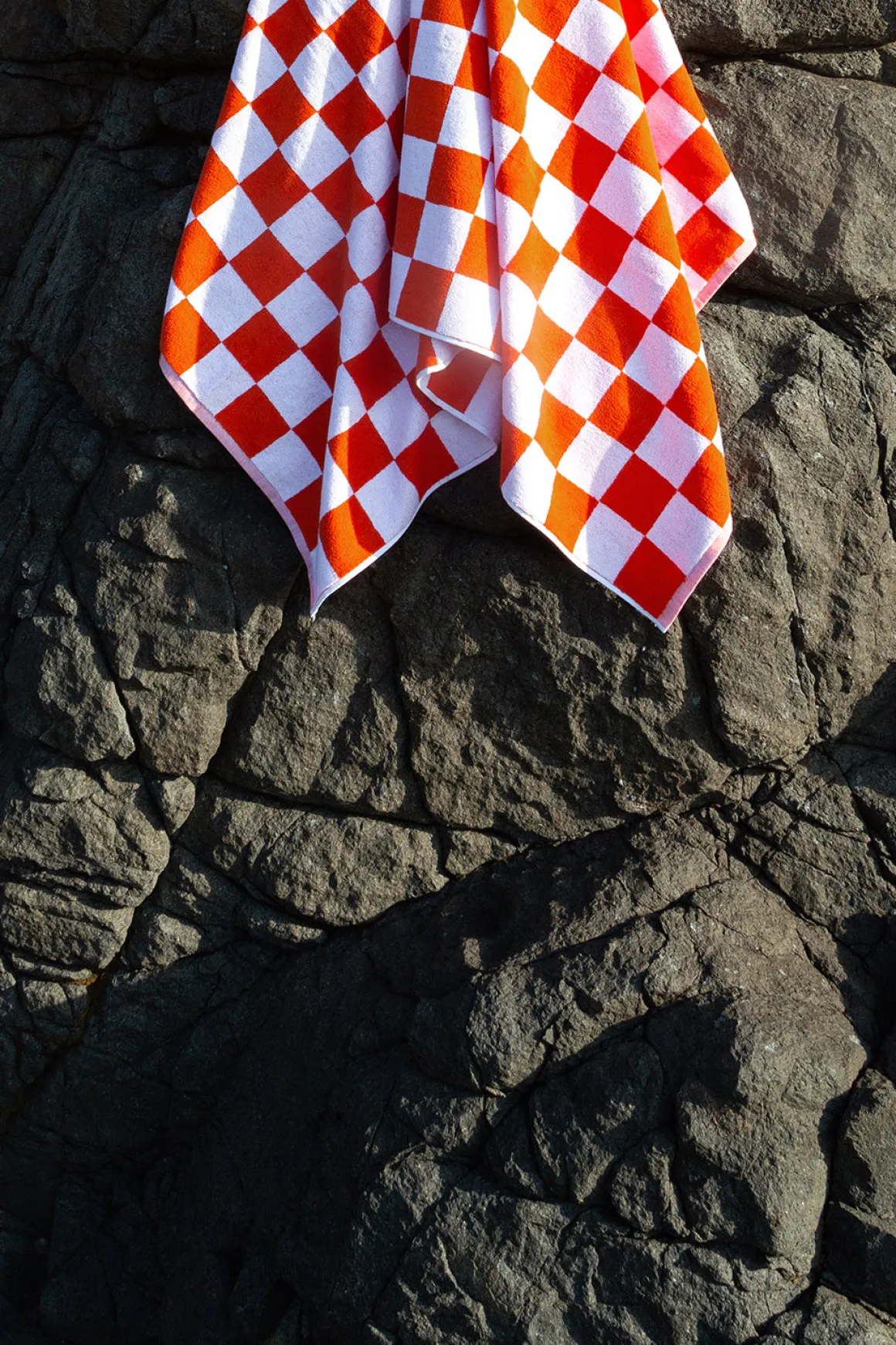Towel Set Big Check in Orange