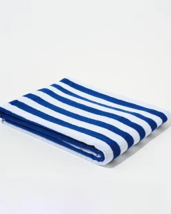 Towel Set Narrow Stripe in Cobalt